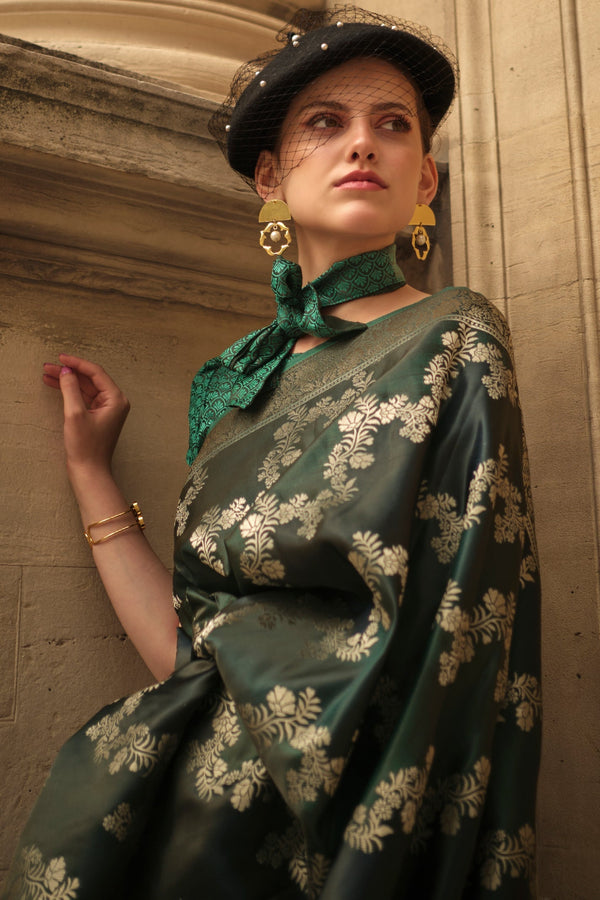 2-Tone Satin Silk Saree