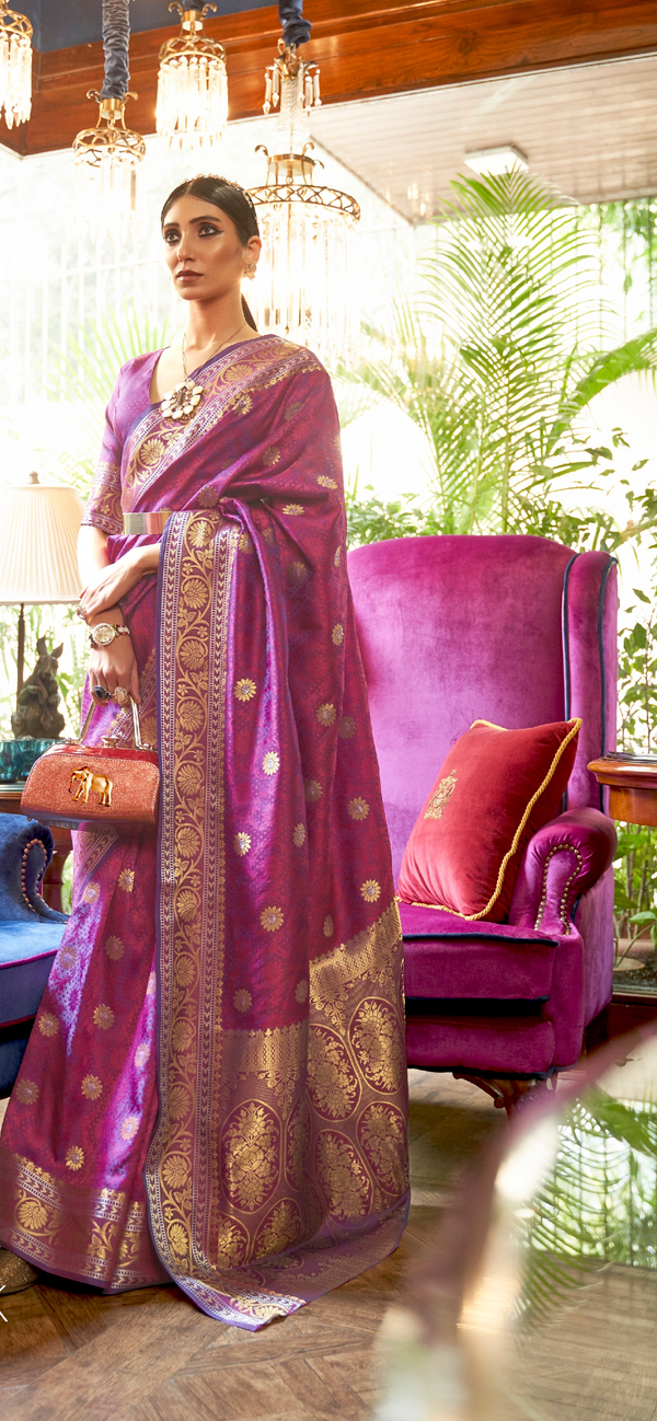 Lilac Purple Kanjivaram Silk Saree