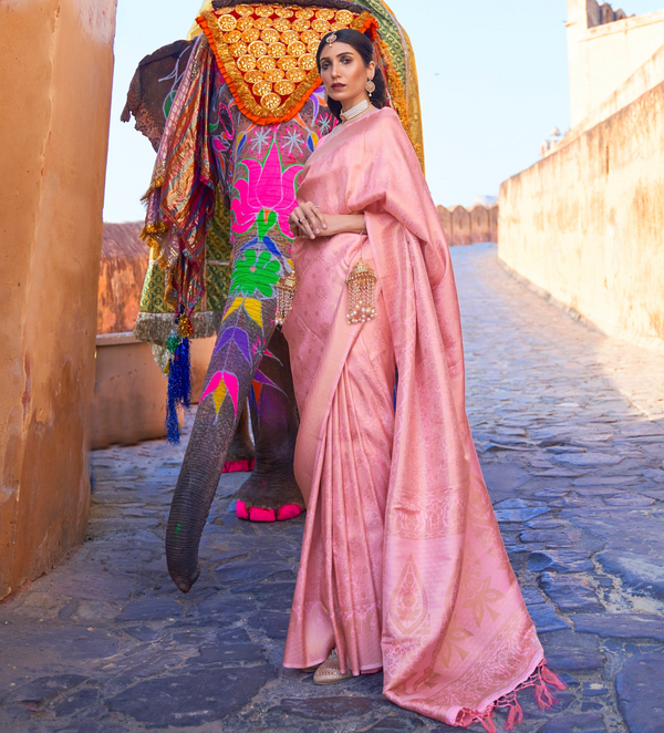 Light Pink Banarasi Silk Saree