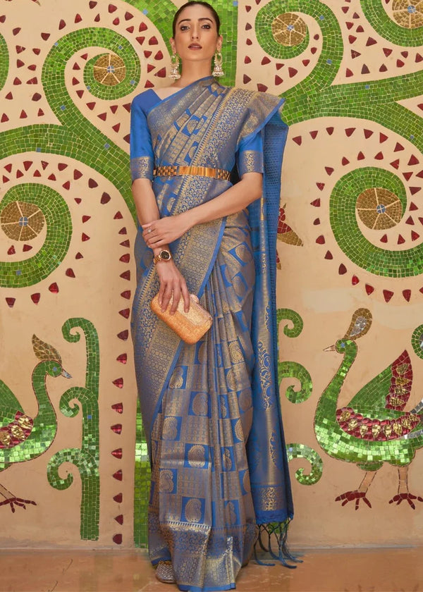 Royal Blue Kanjivaram Saree