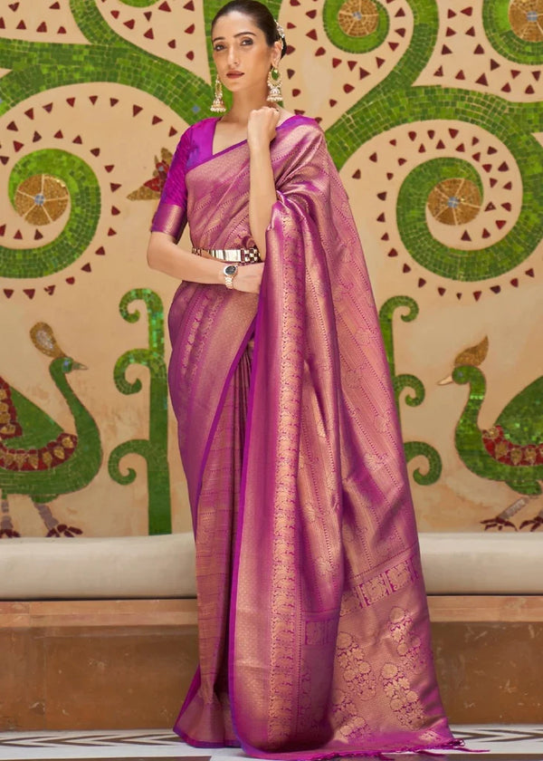 Royal Purple Kanjivaram Silk Saree