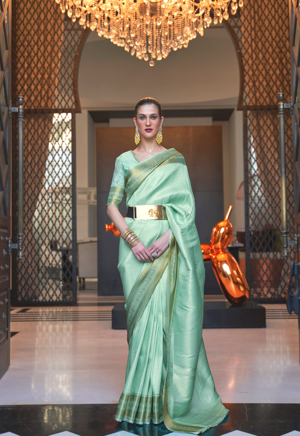 Pastel Green Soft Silk Saree