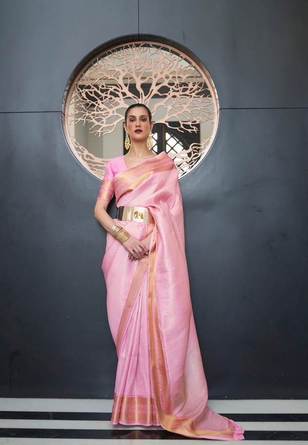 Light Pink Soft Silk Saree