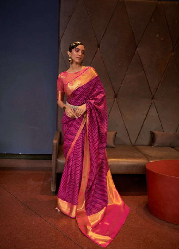 Rani Pink Kanjivaram Silk Saree