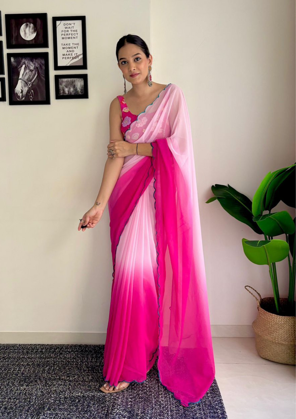 Faux Georgette Fancy Saree