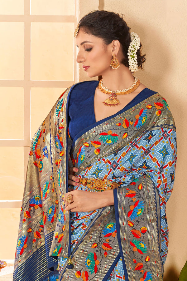 Blue Paithani Saree