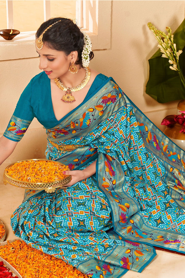 Blue Paithani Saree