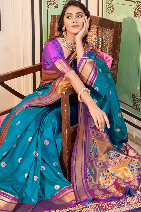 Blue Paithani Saree