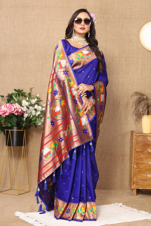 Blue Paithani Silk Saree