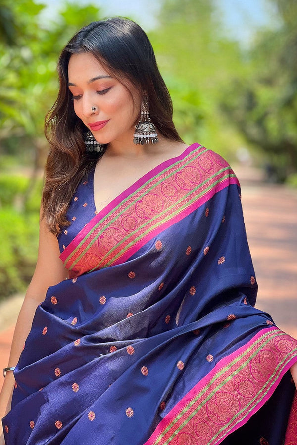 Blue Paithani Silk Saree