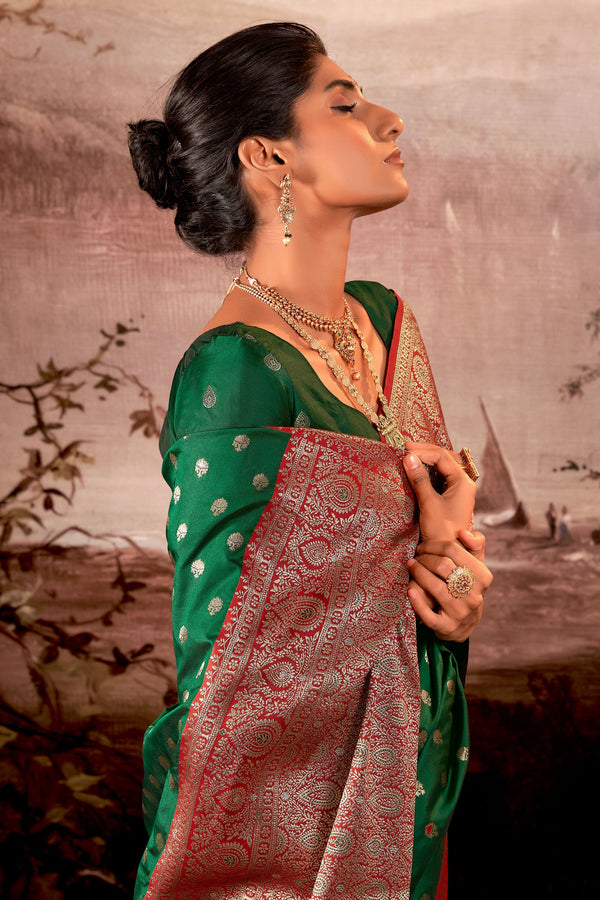 Green Banarasi Silk Saree