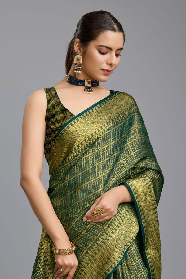 Green Brocade Silk Saree