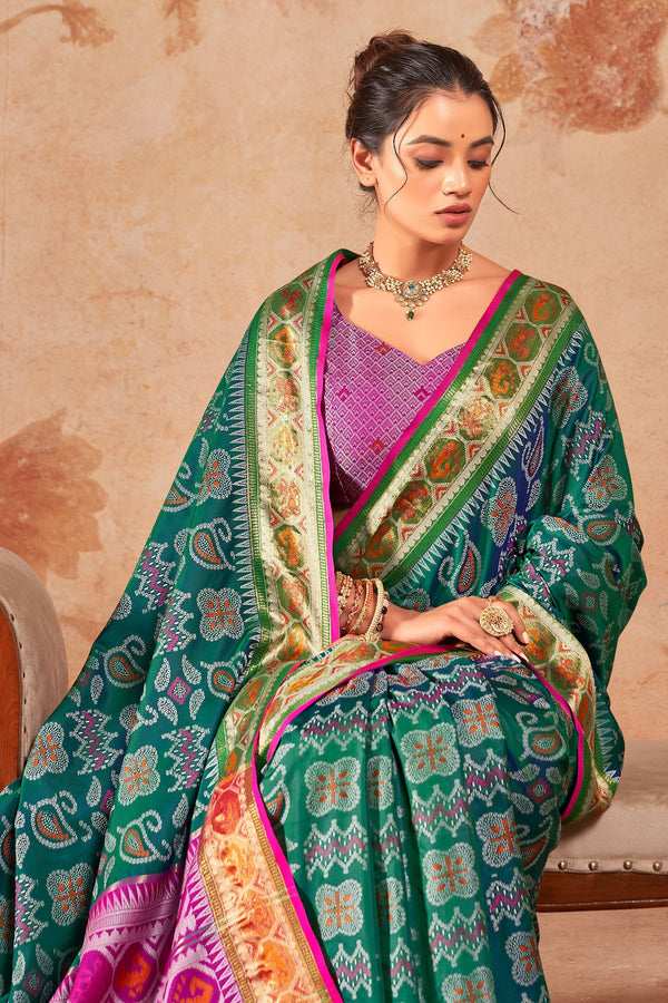 Green Patola Silk Saree