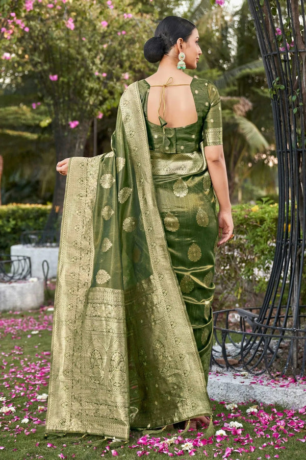 Green Shimmer Silk Saree