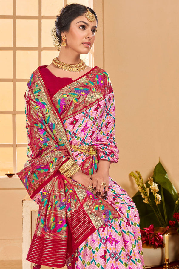 Pink Paithani Saree