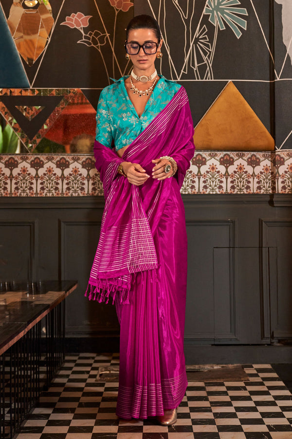 Pink Pure Viscose Saree