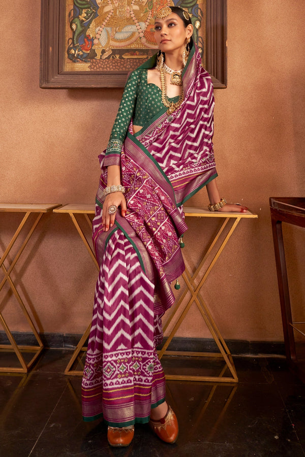 Pink Patola Silk Saree