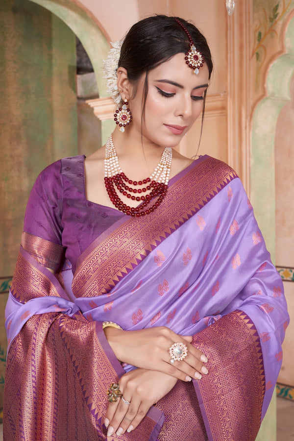 Purple Kubera Pattu Kanjivaram Saree