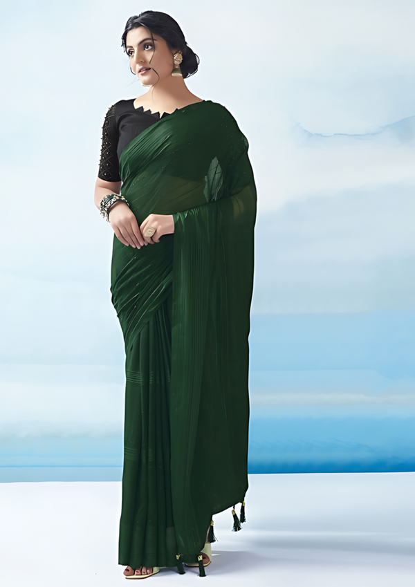 Striped Zari Leheriya Saree