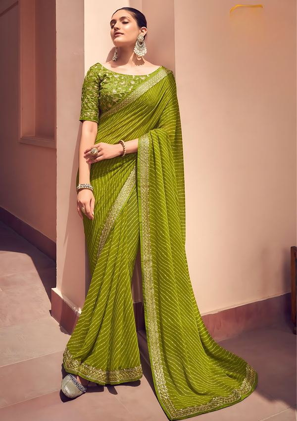 STAVAN VIHANA HITS GEORGETTE BANDHANI PRINT SAREE