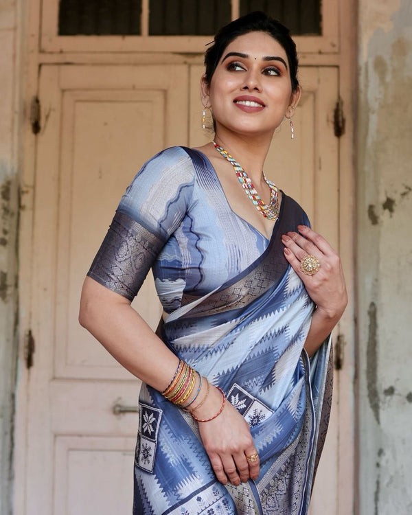 Digital Printed Silk Saree