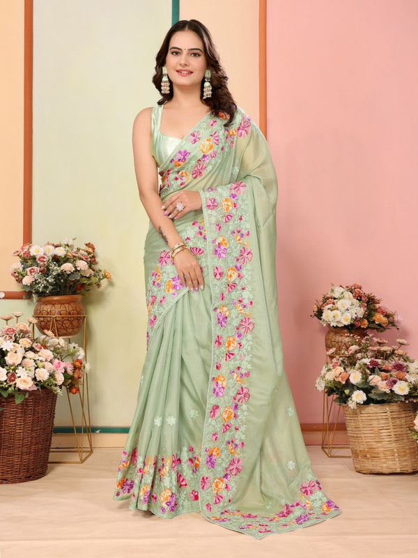 Organza silk saree