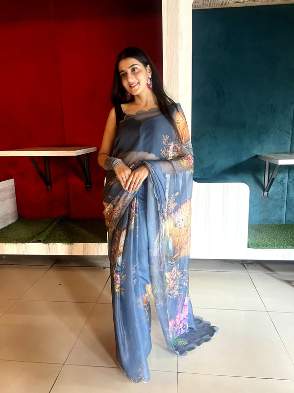 Pure organza saree