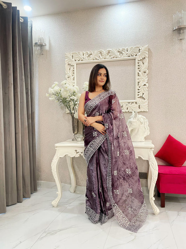 Burburry print saree