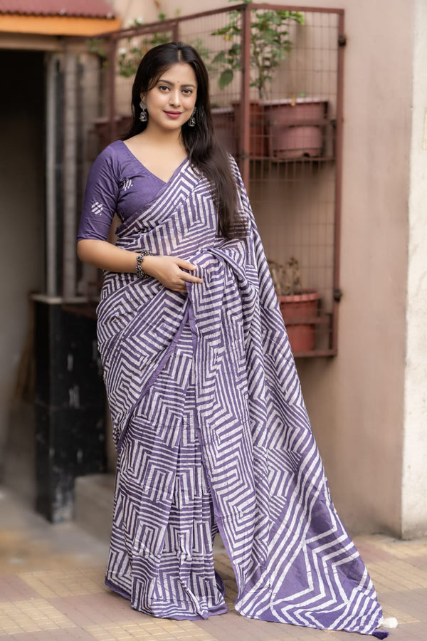 Pure chenderi cotton saree