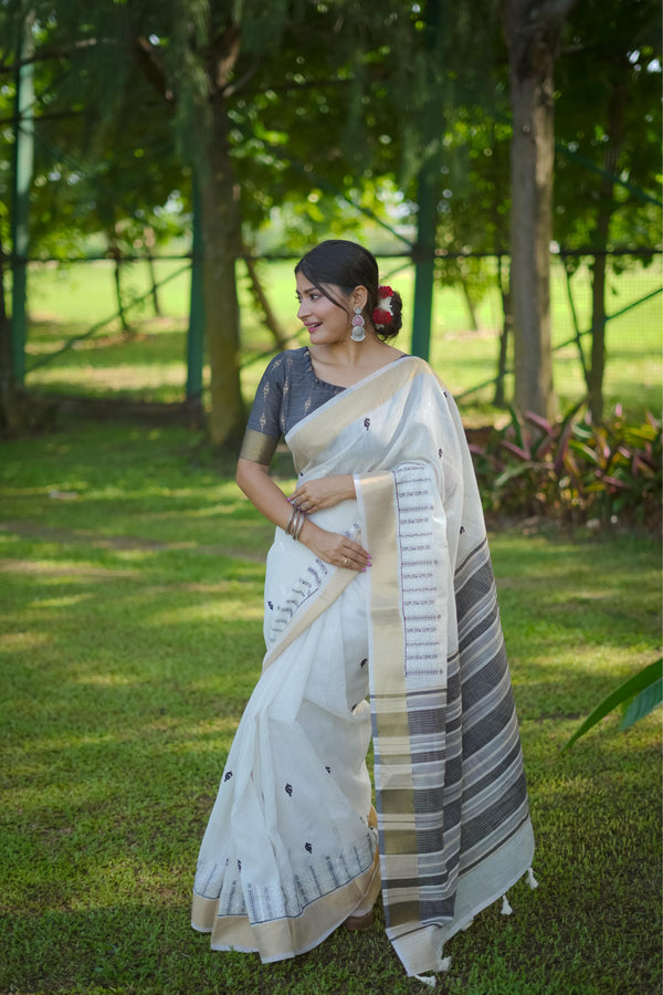 Soft linen cotton saree