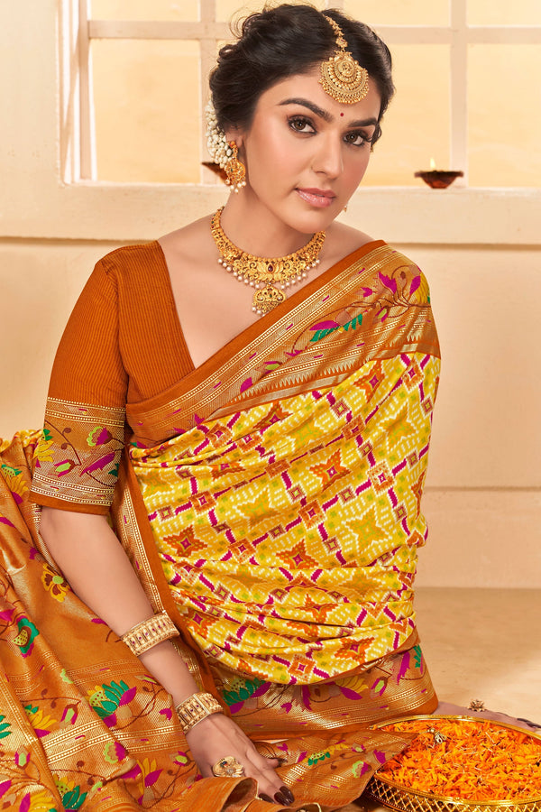 Yellow Paithani Saree