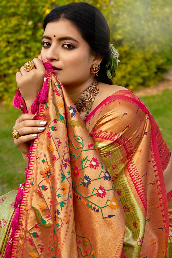 Yellow Paithani Saree