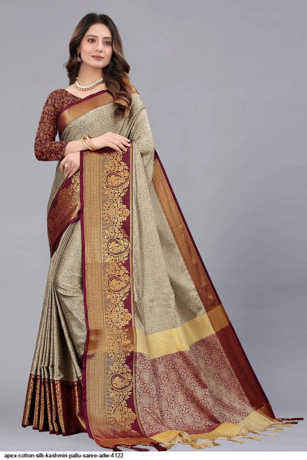 Woven Design Zari Pure Cotton Banarasi Saree